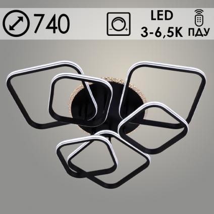 Люстра K38549/3+3 BK черный LED 180W+28W 3000K-6500K ПДУ диммер d740, 24